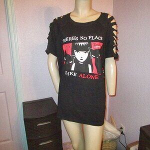 NWT Torrid EMILY The Strange T-SHIRT Size 2X SLASHED Sabbath CAT Tunic ALONE Emo